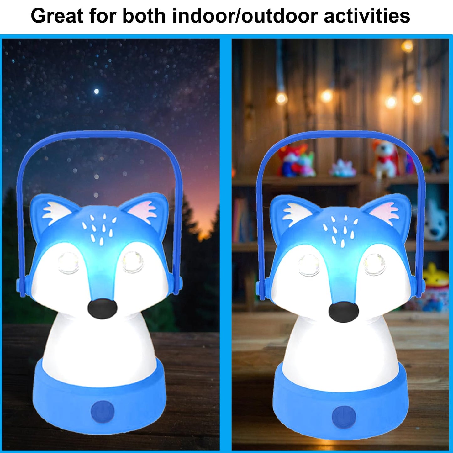 Kids Camping Essentials – LED Kids Lantern and Rechargeable Kids Headlamp Set | Multiple Purposes Kids Nightlight/Flashlight Toys –Holiday, Halloween N Birthday Gifts for Toddlers and Kids (Blue)