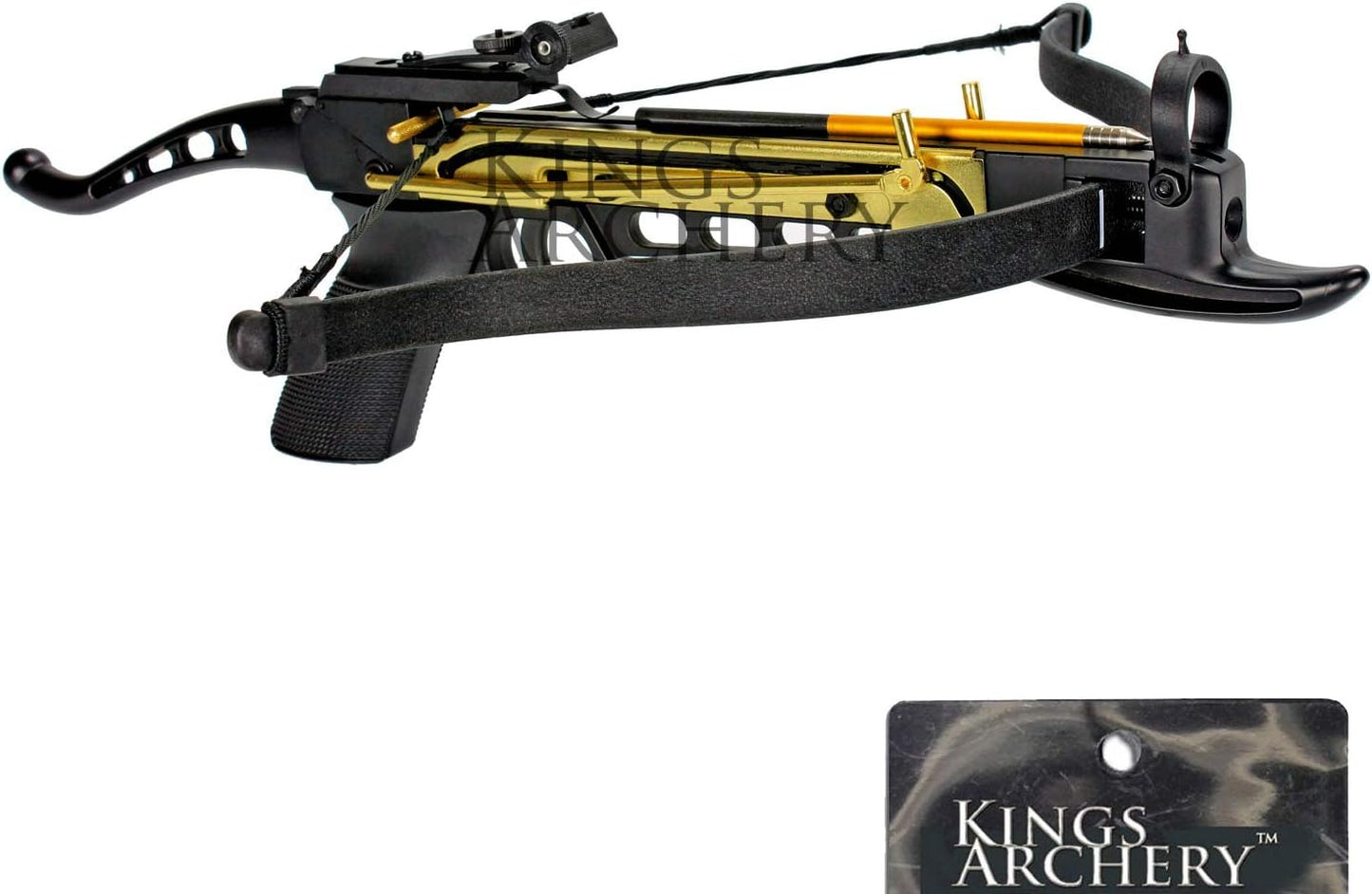 Crossbow Pistol Self Cocking 80 LBS with Adjustable Sights, Aluminum Arrow Bolts, and Safety Feature