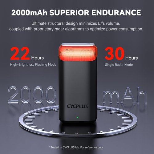 CYCPLUS Bike Radar Tail Light with Precise Brake Sensing, Visual Alerts for Vehicles Up to 175 Yard, 2000mAh Rechargeable Battery, Auto ON/Off, IPX6 Waterproof Bicycle Rearview Light for Night Riding