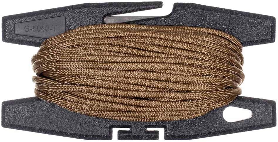 Paracord Spool Tool with 50 Feet of 550 7 Inner Strand Parachute Cord