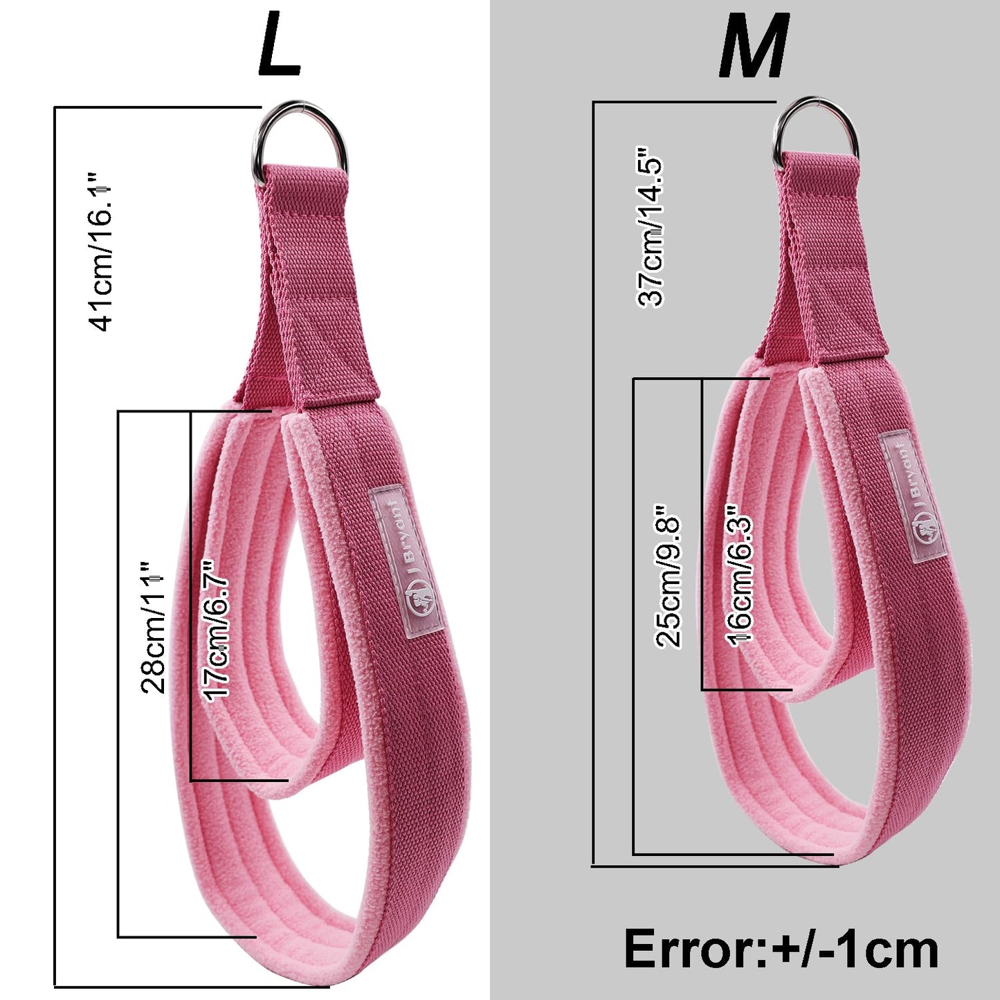 J Bryant Pilates Double Loop Straps for Reformer Fitness D-Ring Straps,Yoga Exercise Accessories for Home Gym Workout,1 Pair