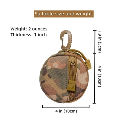 Small EDC Pouch Bag Molle Tactical Wallet, Accessories, Coin Purse, Key Case, Keychain Pouch, Earphone Case, Military Gear Waterproof (CP Camo 2pcs)