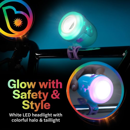Brightz RideBrightz LED Bike Headlight and Tail Light Set - Rechargeable Bike Lights Front and Back - Kids Bicycle & Scooter Accessories for Boys and Girls - Lighting Set for Safety & Visibility Star
