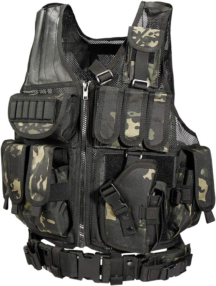 vAv YAKEDA Tactical Vest Outdoor Ultra-Light Breathable Training Airsoft Vest Adjustable for Adults