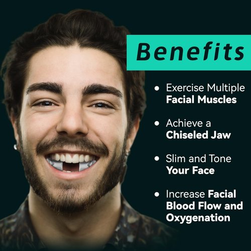 FUPUAII 6PCS Jaw Exerciser, Jaw Exerciser for Men & Women, Jaw Shaper, 3 Resistance Levels, Suitable for Beginners, Intermediate and Advanced Users