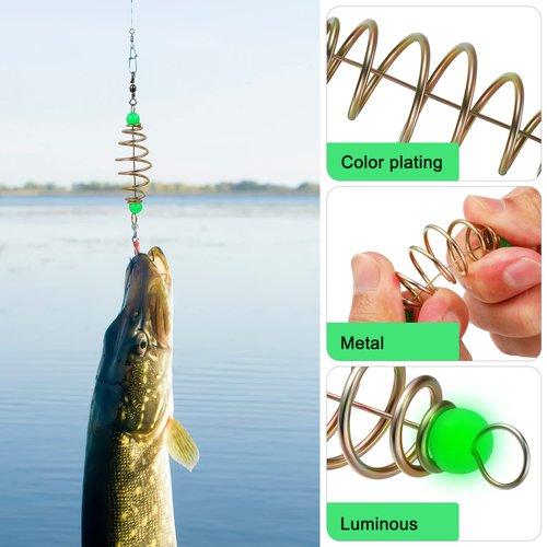 MAGICLULU 12 Pcs Fishing Feeder Bait Cage Spring Fishing Feeder Luminous Carp Fishing Feeder for Fishing