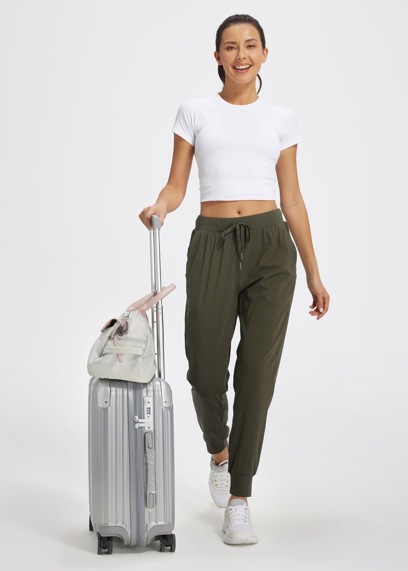 Libin Joggers for Women Petite/Regular/Tall Dance Sweatpants Athletic Workout Tapered Lounge Casual Teacher Pants for Running Yoga Cloths, Olive Green L