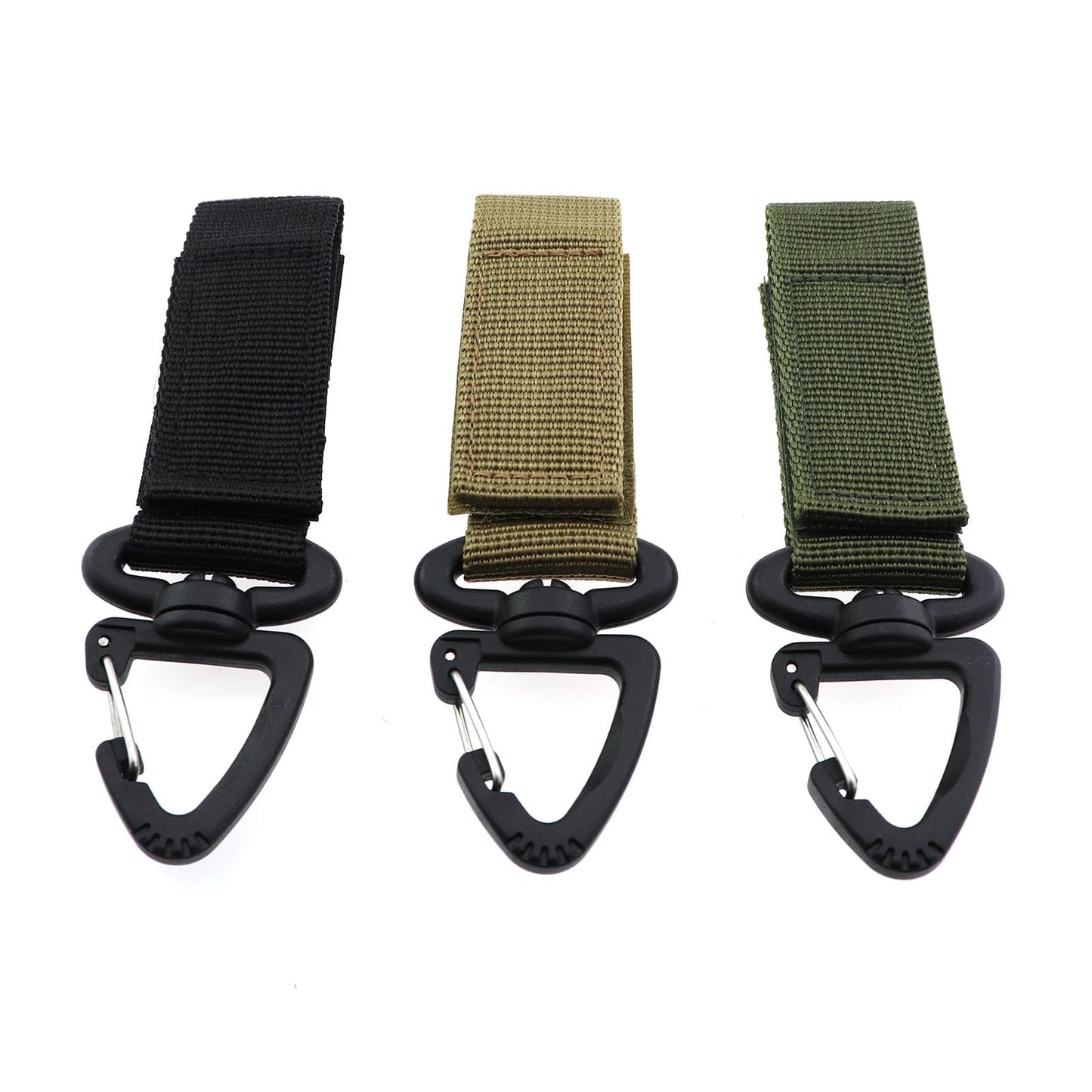 KKUANG 3PCS Outdoor Tactical Backpack with 360 Rotating Triangle Buckle, Multi-Functional Mountaineering Buckle, D-Ring Keychain for Camping, Hiking & Construction Work