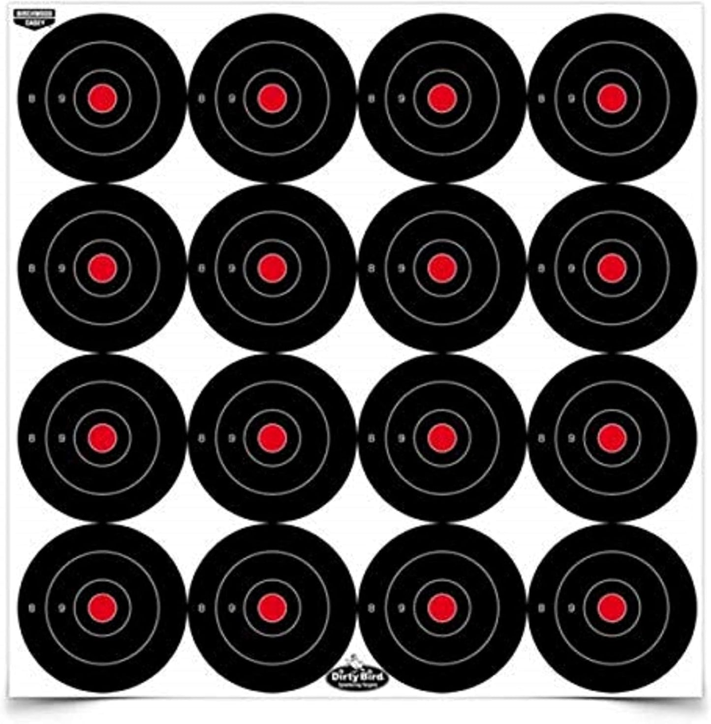 Birchwood Casey Non-Adhesive Dirty Bird Bull's-Eye Small Targets Practice Shooting for Indoor and Outdoor Use