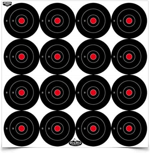 Birchwood Casey Non-Adhesive Dirty Bird Bull's-Eye Small Targets Practice Shooting for Indoor and Outdoor Use