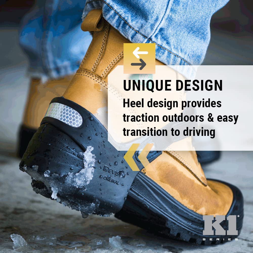 K1 Heel-Stop Ice Cleats - Traction Aids for Men & Women in Winter Snow - Steel Spikes