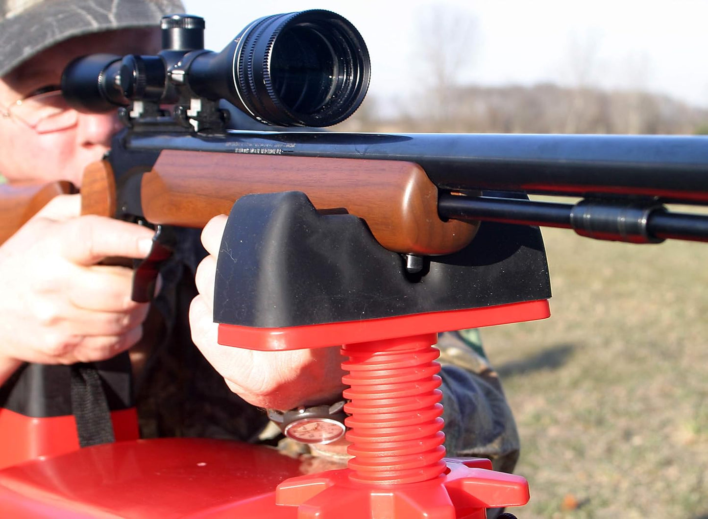 MTM SGR-30 Shoulder-Gard Recoil Reducing Rifle Shooting Rest for Outdoor Range, USA Made, Red