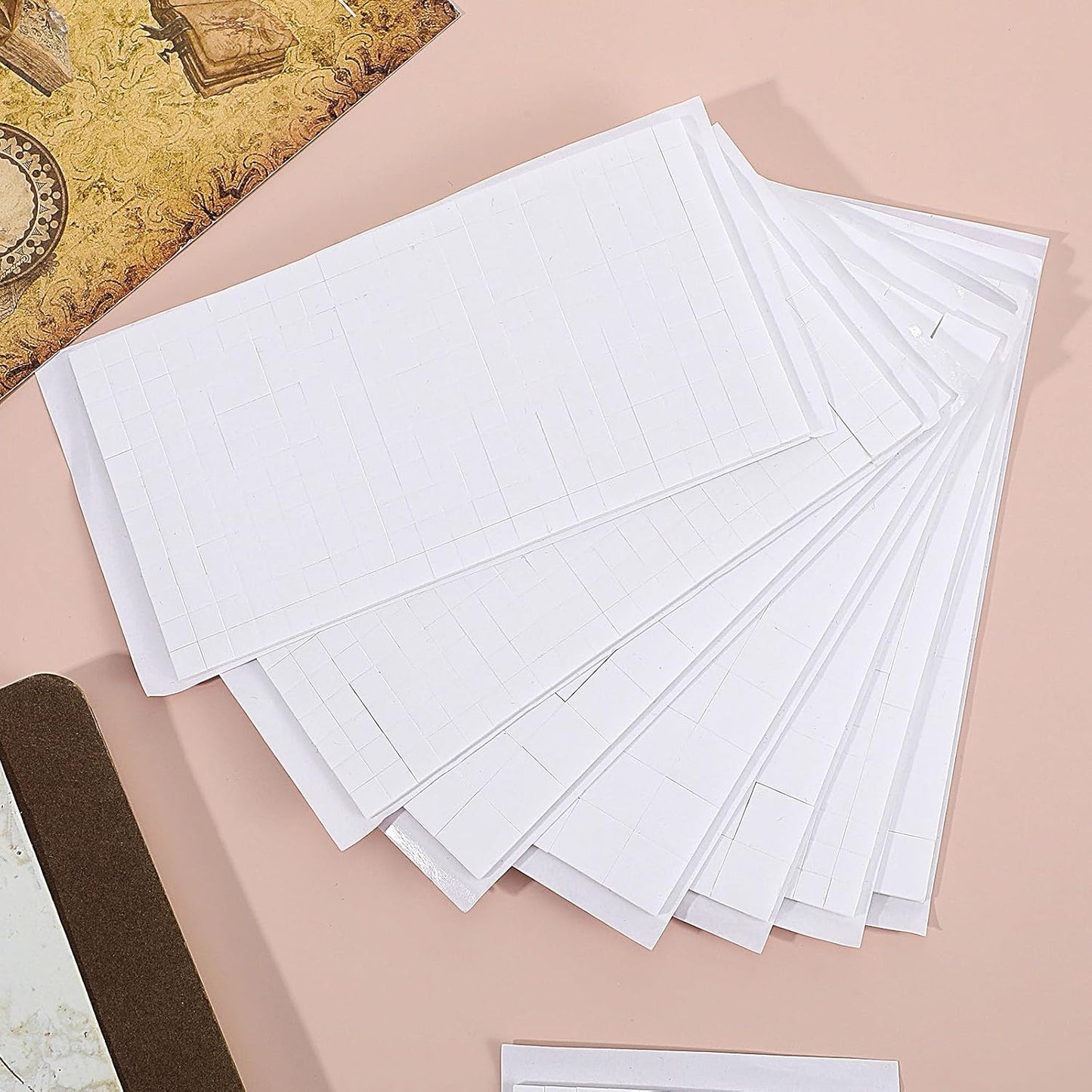 9 Sheets Double Sided Foam Squares for Crafts, 5544 Pcs Total 3D Self Adhesive Foam Squares, 0.47 and 0.24 Inch Precut Square Strips, Double Sided Tape for Scrapbooking DIY Arts Crafts