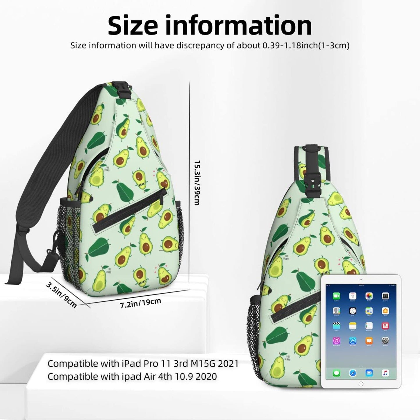 NiuKom Avocados Sling Bag for Women Crossbody Shoulder Bag Casual Daypack Backpacks Men Chest Bag Gym Cycling Travel Hiking