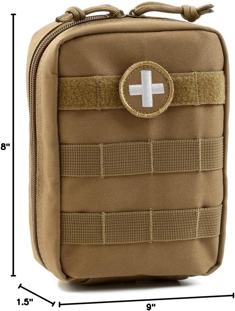 First Aid Molle Pouch - Heavy Duty IFAK Pouch - Empty Medical Pouch Ideal for Military Use EMTs Law Enforcement Camping and Hiking - Med Pouch for Optimal Organization