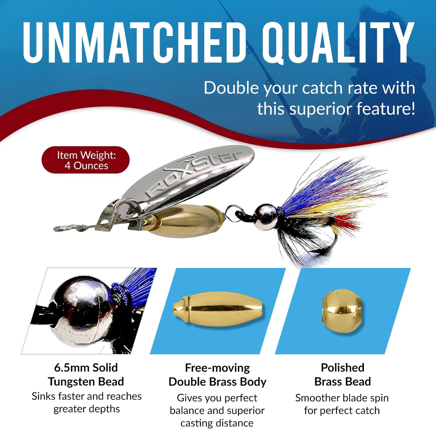 RoxStar Fly Strikers 1/3oz Steelhead and Salmon Series | Hand-Crafted in The USA | Tungsten Steelhead Flies Most Trout Spinner | Proven Nationwide to Out Fish Any Fishing Spinner.