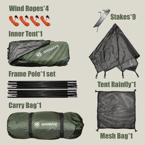 Backpacking Tent for Camping 1 Person Hiking Ultralight Tent for Waterproof Windproof Outdoor Two Doors Tents Easy Quick Setup Lightweight Instant Tents(1 Person)