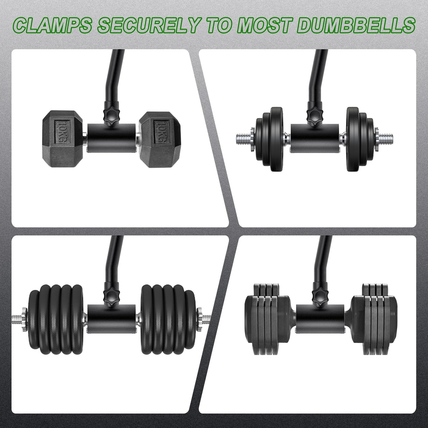 Kipika Adjustable Dumbbell to Barbell Converter - EZ Curling Bar Adapter - Versatile Weightlifting Equipment for Home Gym - Fits Standard Dumbbells - Holds up to 100 lbs per side