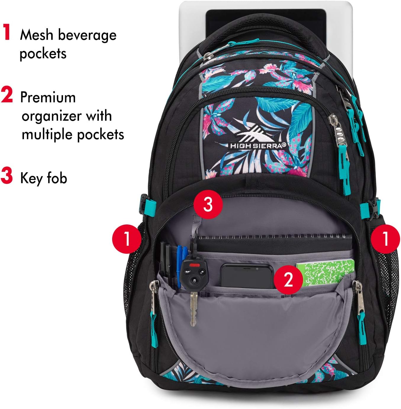 High Sierra Swerve Laptop Backpack, Crimson/Black, One Size