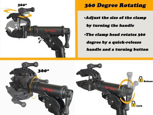 ROTATE TOOLS Bicycle Repair Stands - Adjustable Foldable Bike Workstand - 360° Clamp Rotation - For Mountain or Road Bike Maintenance, RT-100BH