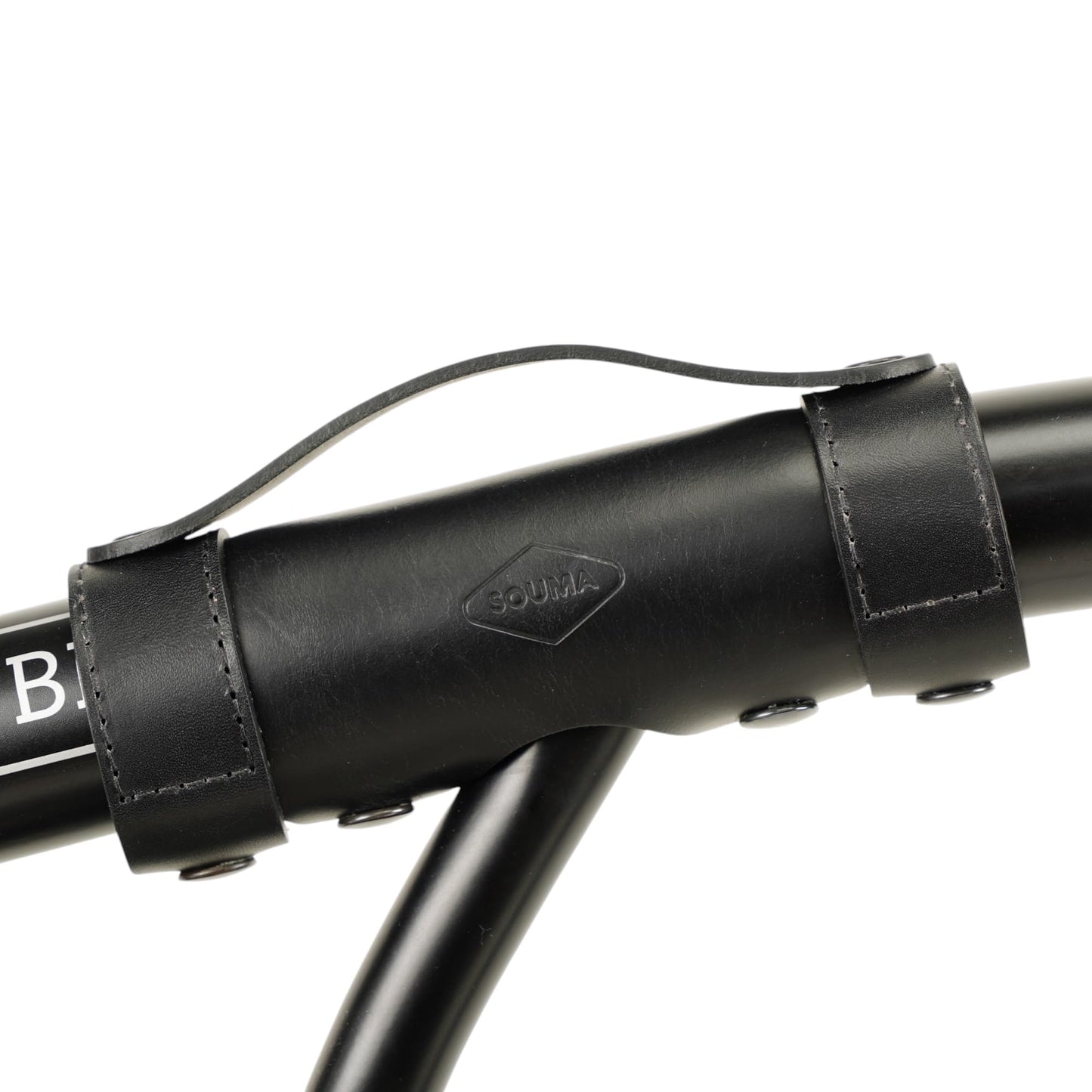 Leather Carry Handle for Brompton bicycle - Full grain leather, handle for carrying Brompton folding bike (Black)
