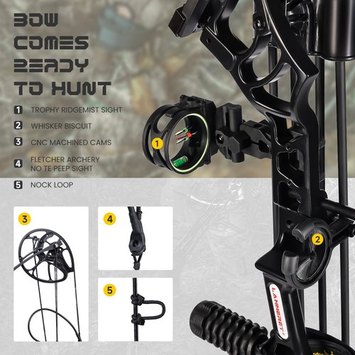 MOTION ZEUS Archery Eagle Compound Bow and Archery Sets 0-70lbs for Adults and Teens,25"-31" Draw Length,up to IBO 320 fps,Lightweight Design Bow Adjustable 2024 New