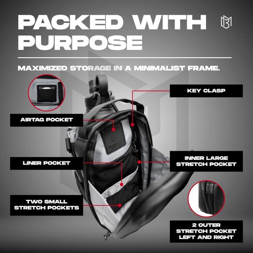 Magnetic Gym Bag for Men and Women – Sling Bottle with Magnetic Attachment | Water Bottle Holder, Gym Pouch, Crossbody Bag for Travel, Sports, Work, Fitness