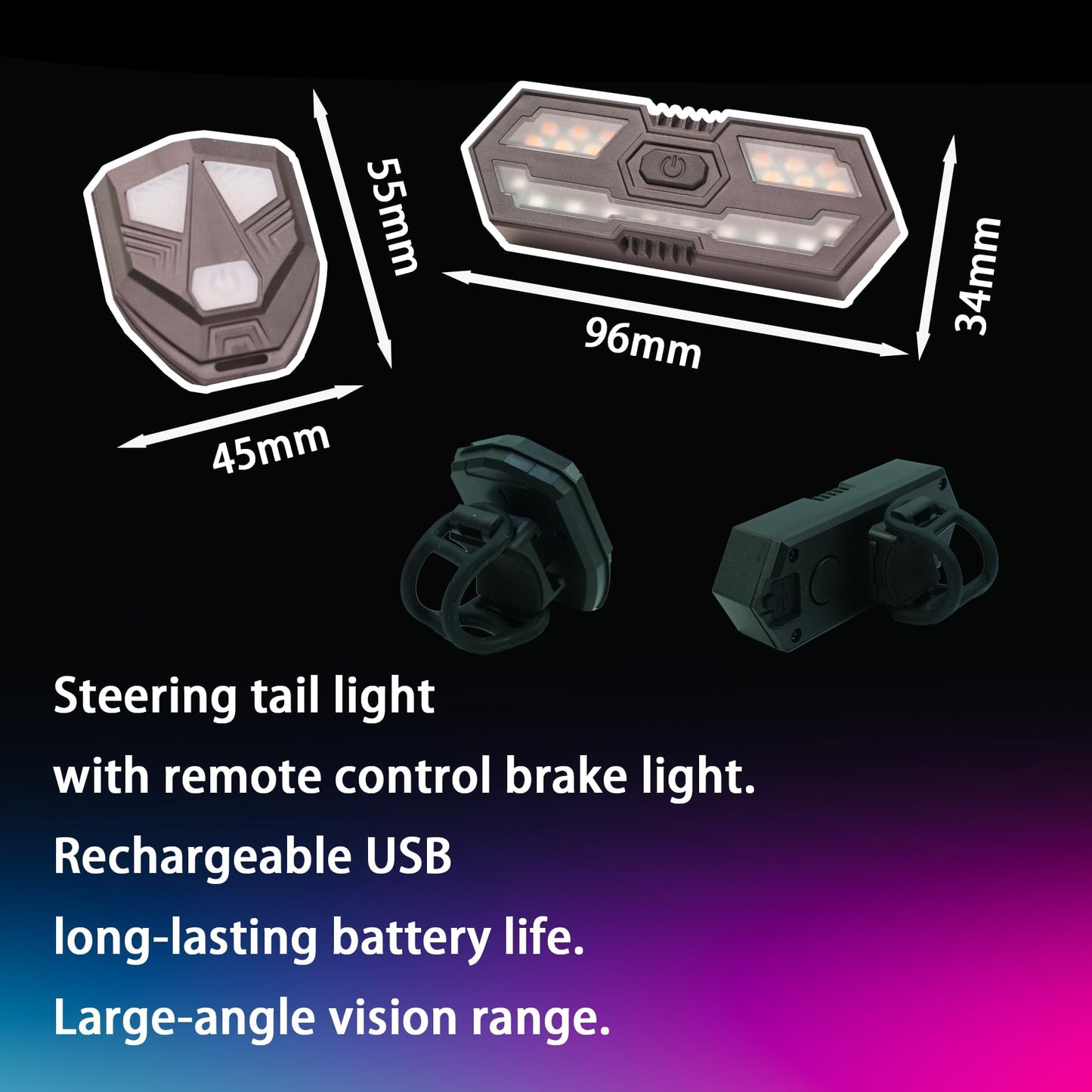 1400 Lumens Bike Lights Front and Back, with Remoto Control Brake Light,USB Rechargeable Bicycle Light,Super Bright 6 LED Bike Lights for Night Riding,Bike Headlight,IPX5 Waterproof, 3+5 Light Modes