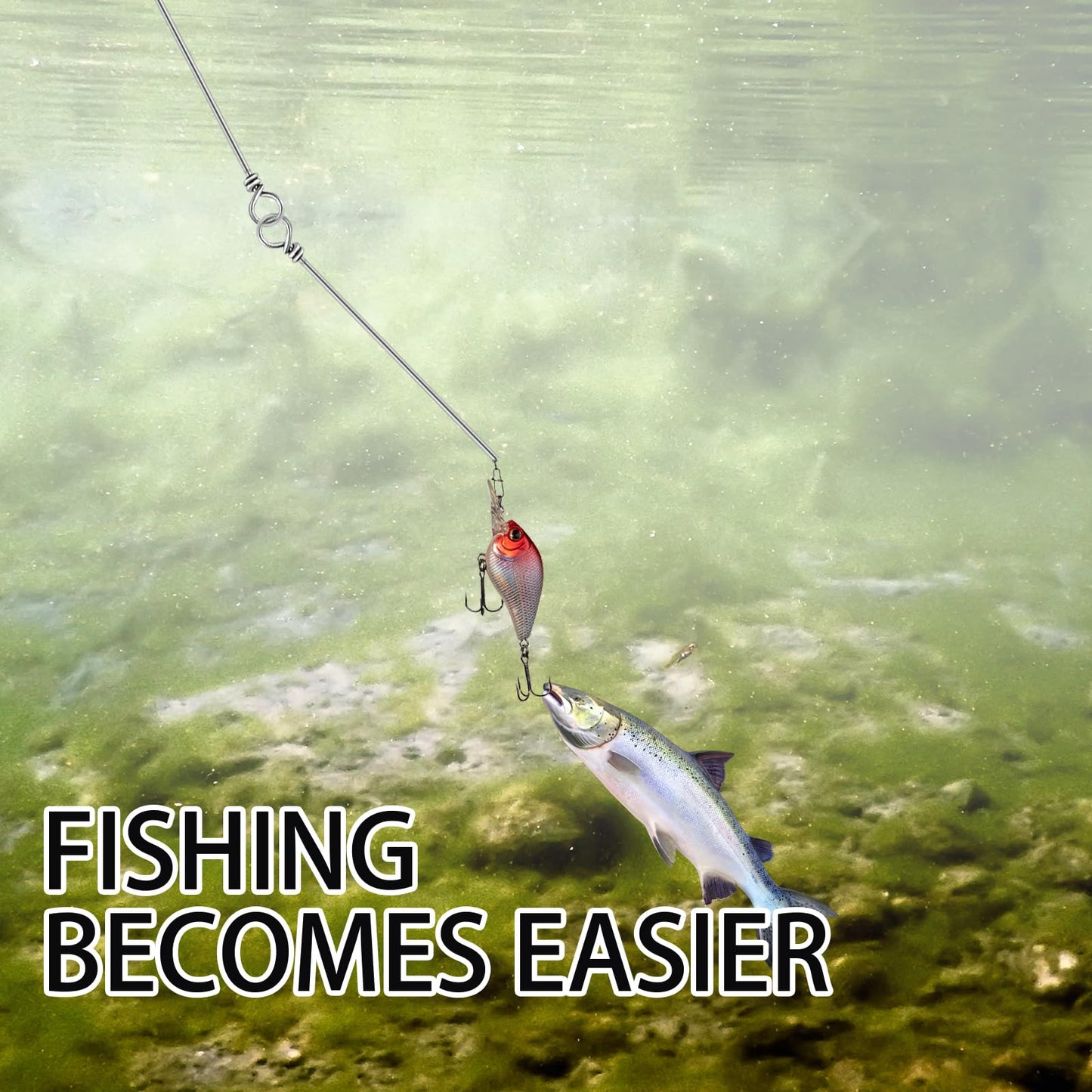 100 Pack Fishing Looped Spinner Shaft, Fishing Shaft Wire Stainless Steel Spinner Bait Wire Fishing Spinner Shaft Fishing Lure Making Supplies Rigs for Freshwater Bass Trout Walleye Salmon Catfish