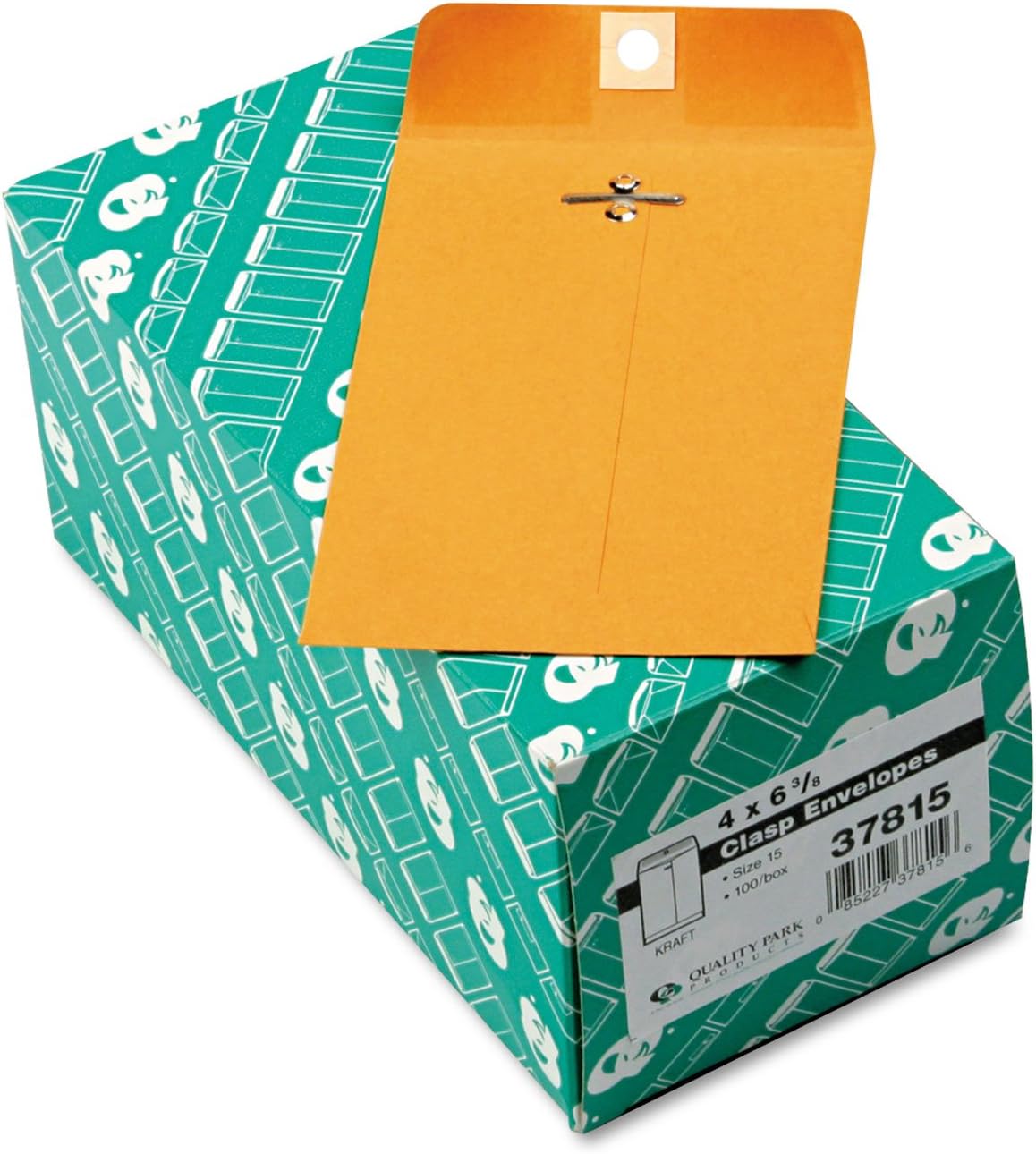 Quality Park 6 x 9 Clasp Envelopes, Clasp and Gummed Closures for Storing or Mailing, 28 lb Kraft Paper, 100 per Box (QUA37855)