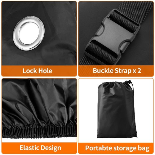 AKEfit Adult Tricycle Cover Electric Tricycle Covers, Bike Covers Outdoor Storage Waterproof, Dustproof Bicycle Cover, Windproof Recumbent Trike Cover Black