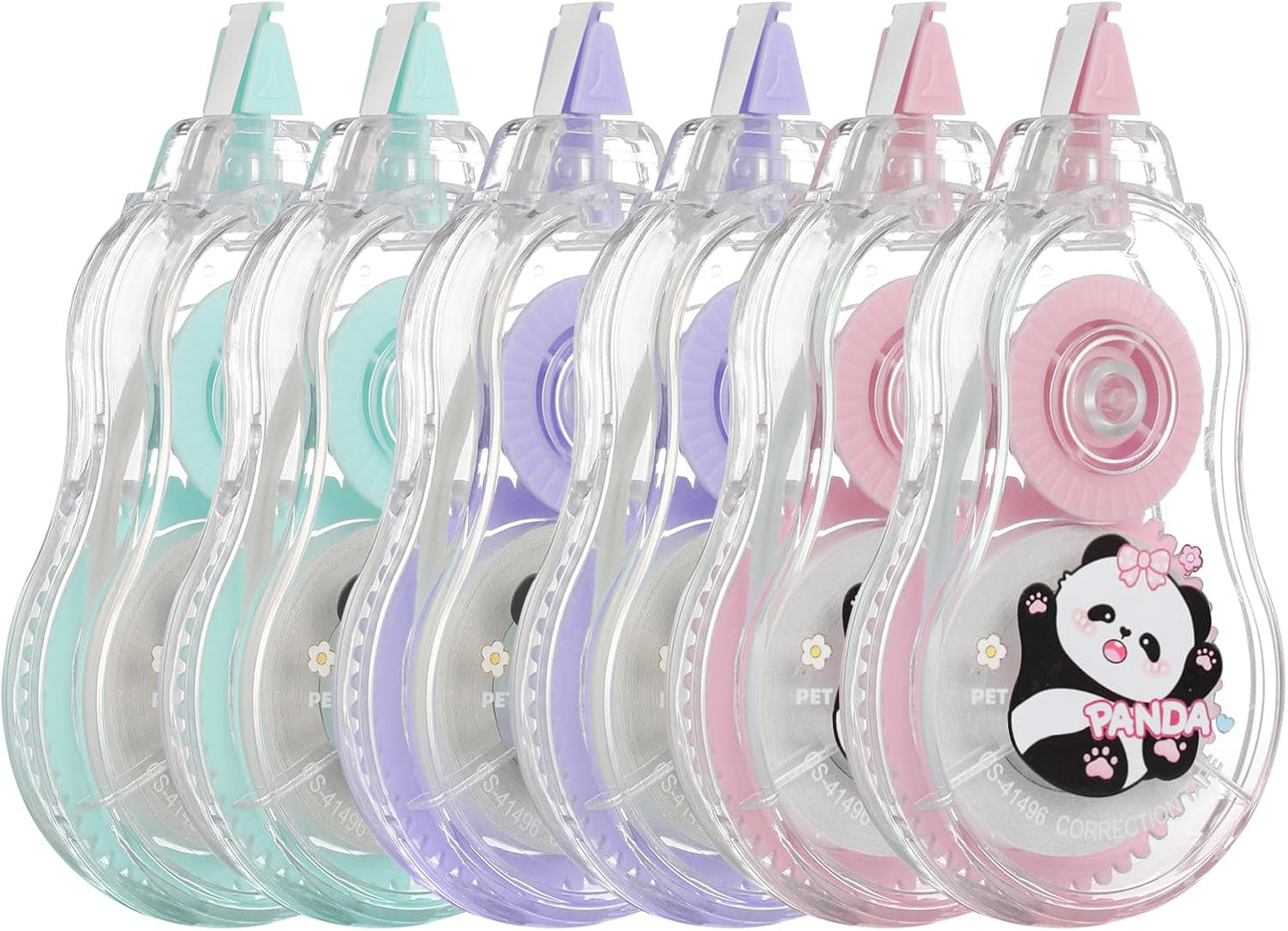 Aesthetic and Cute Gourd-Shaped White Correction Tape, 39.37ft(12m), 3-Count Pack, Easy to use, Dry Instantly, Clean and Tear-Resistant Tape Office or School Supplies(Cyan)