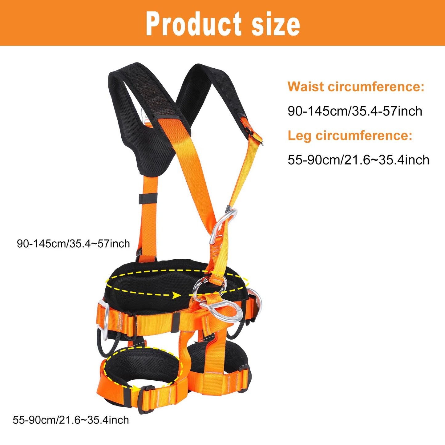 QIANJIEER Full Body Climbing Seat Belt, Tactical Rescue Construction, Carving, Rock, Tree Climbing, Fire Rescue, Engineering Protection, Rappelling Equipment
