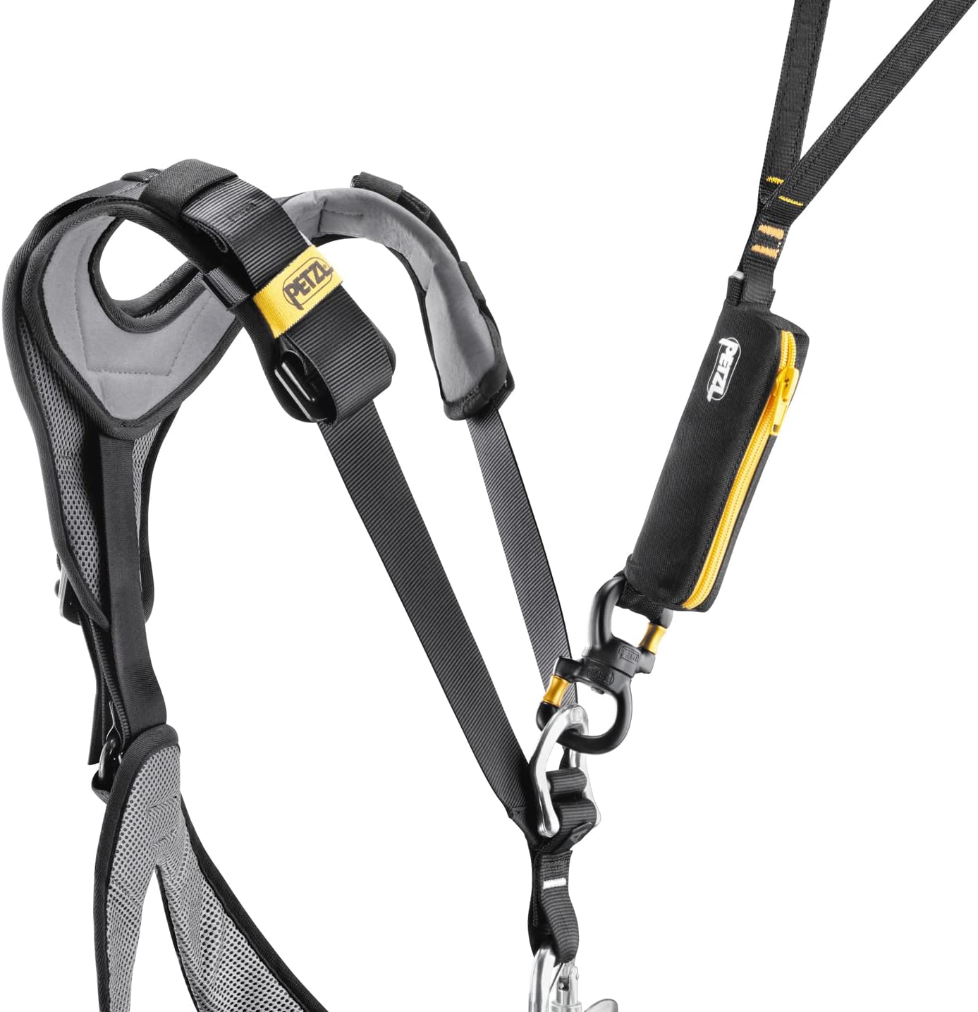 PETZL P58 SO Open Gated Swivel with Sealed Ball Bearings, Yellow/Black