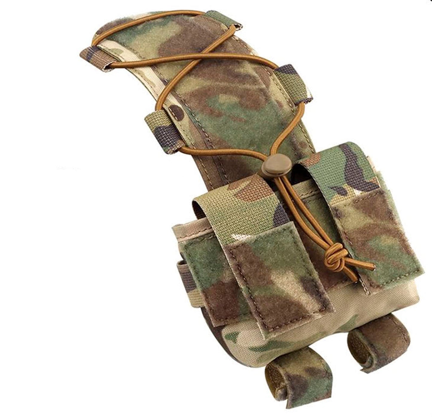 Tactical Fast Helmet Cover and Battery Pouch Counterweight Pouch Fit Size M/L Fast PJ BJ MH Helmet (CP)