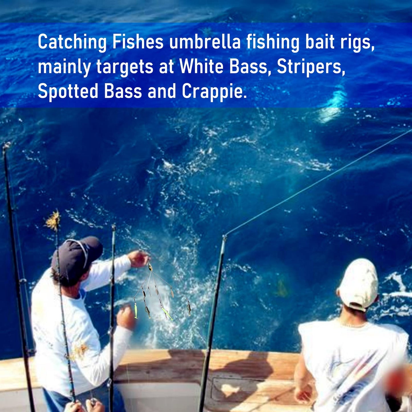 3 Pcs 8.5 in 0.6 Oz Alabama Rigs, 5 Arm Umbrella Rig Swimbait with 4 Willow Leaf Bass Fishing Lure for Trout Salmon Freshwater Saltwater