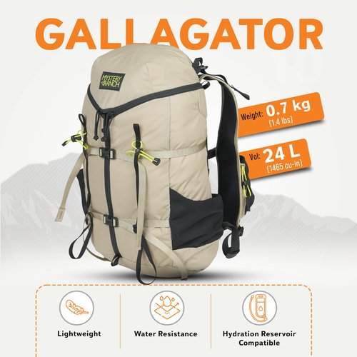 Mystery Ranch Gallagator 25 Backpack – Weather Resistant Travel Bag with Sternum Strap – Hummus Dobby, 25L, L/XL