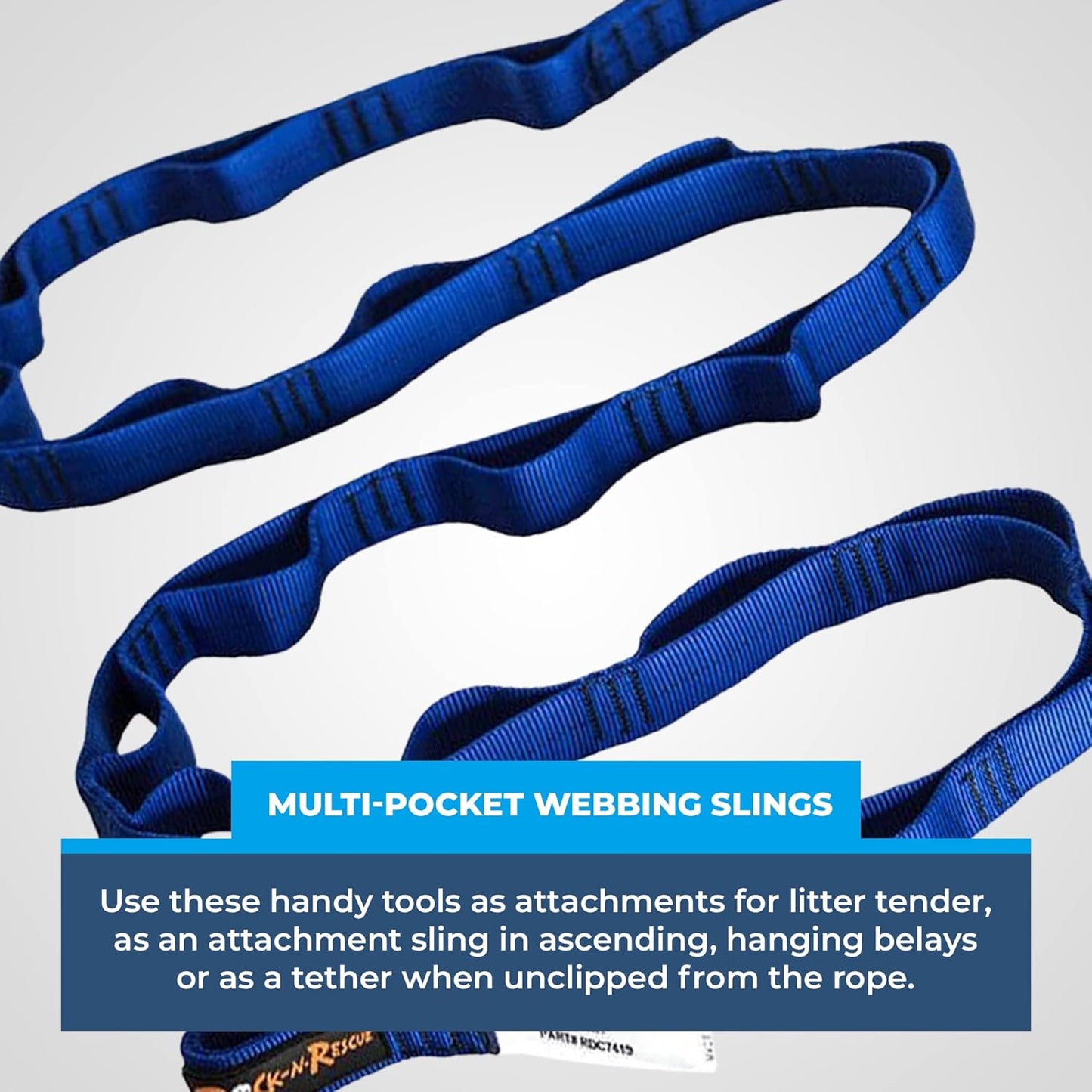 Rock-N-Rescue Daisy Chain - 15.5 kN, Nylon Multi-Loop Sling, Made in USA, Rock Climbing, Firefighter, and Rescue Gear