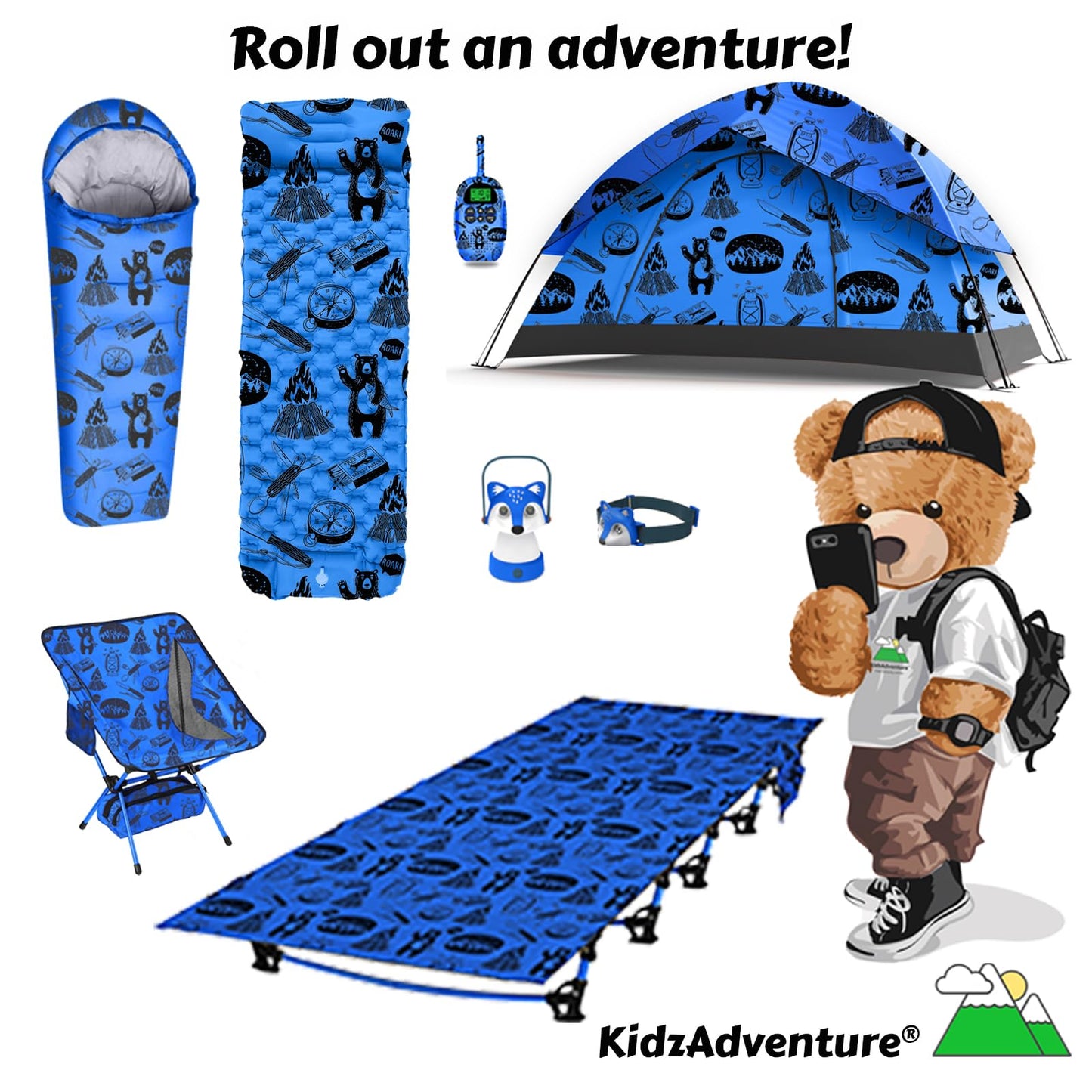 KidzAdventure 2 in 1 Indoor/Outdoor Tent for Kids, Double Layer PU1500 Waterproof, Lightweight N Easy Pop up Toddler/Kids Tent, Ideal for Backyard, Outside Camping, or Play Fort