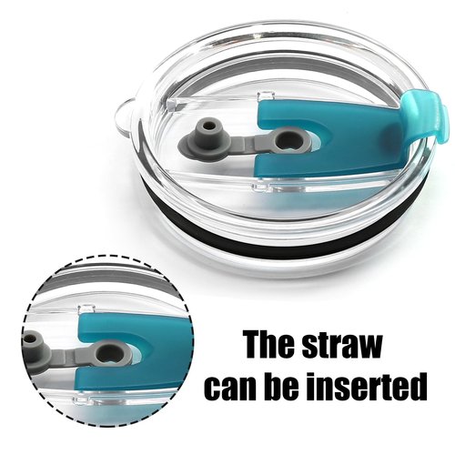 Seimneire 2 Pcs Water Bottle Flip Lid Plastic Cups Lids, 30oz Tumbler Lid Replacement Mug Lid Cover, Spill Proof for Travel Cup Mug Bottle (Blue, Flip), DX240308-712