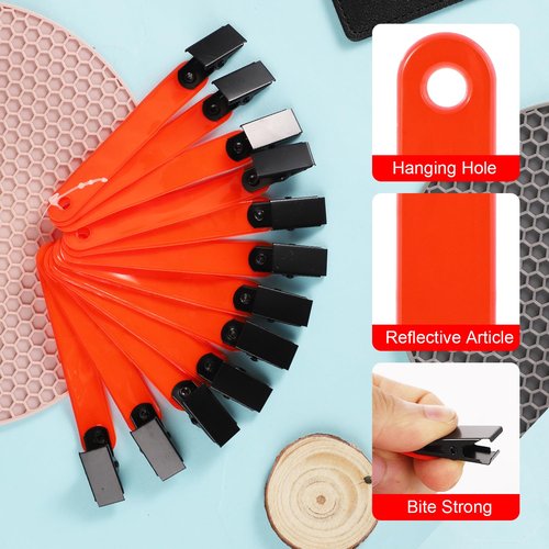 TOYMIS 24pcs Reflective Trail Markers, 4.06x0.51 Inch Trail Markers for Hiking Trail Markers for Trees Trail Marking Ribbon with Clips for Hunting Outdoor (Fluorescent Orange)