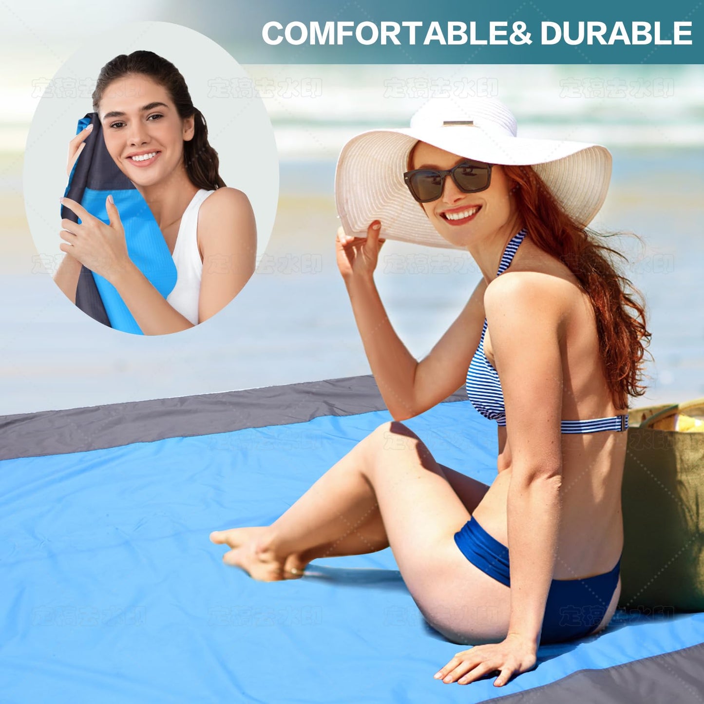 Large Beach Blanket, Sand Free Water Resistant for Beach, Picnic, Concert