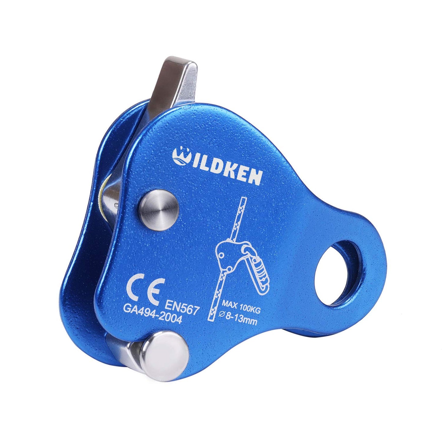 WILDKEN Climbing Hand Ascender, Fall Protection Belay Device Climbing Rope Grab for Rock Climbing Mountaineering Tree Arborist Expedition Caving Rescue Aerial Work