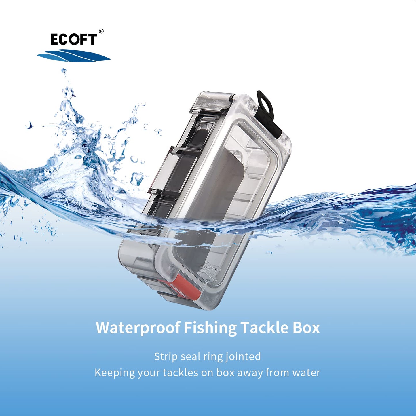 ECOFT Small Tackle Box 8pcs Removable Freely Assemble Fishing Tackle Storage Boxes Strip Seal Luminous Waterproof Fishing Tackle Organizer With Strong Magnetic Function Plastic Storage Organizer Box