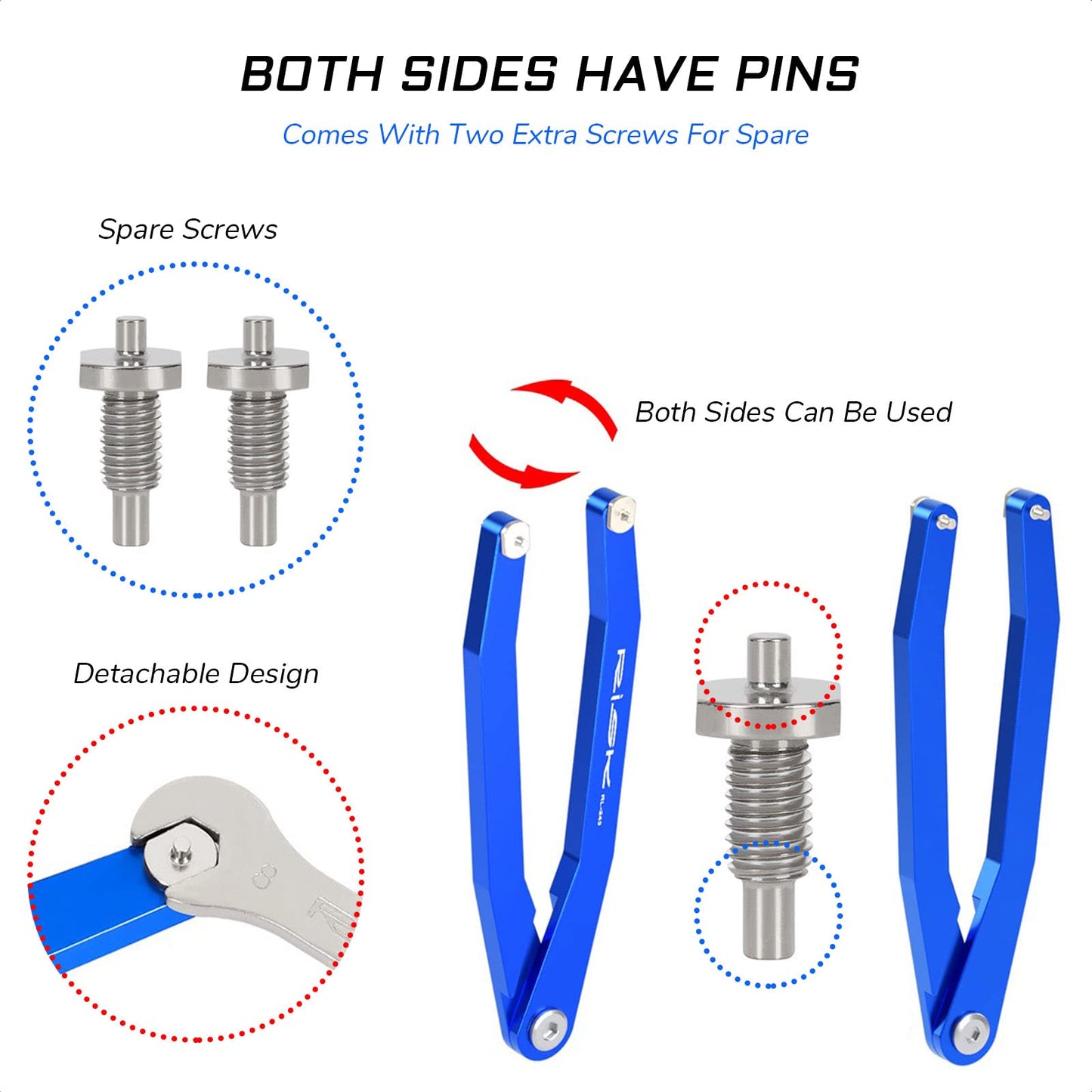 KIEVODE Pin Spanner for Bike Crank Arm Caps - Box End and Adjustable Pin Wrench for Shimano, Campagnolo, FSA, and More Mountain and Road Bicycles - MTB Tool