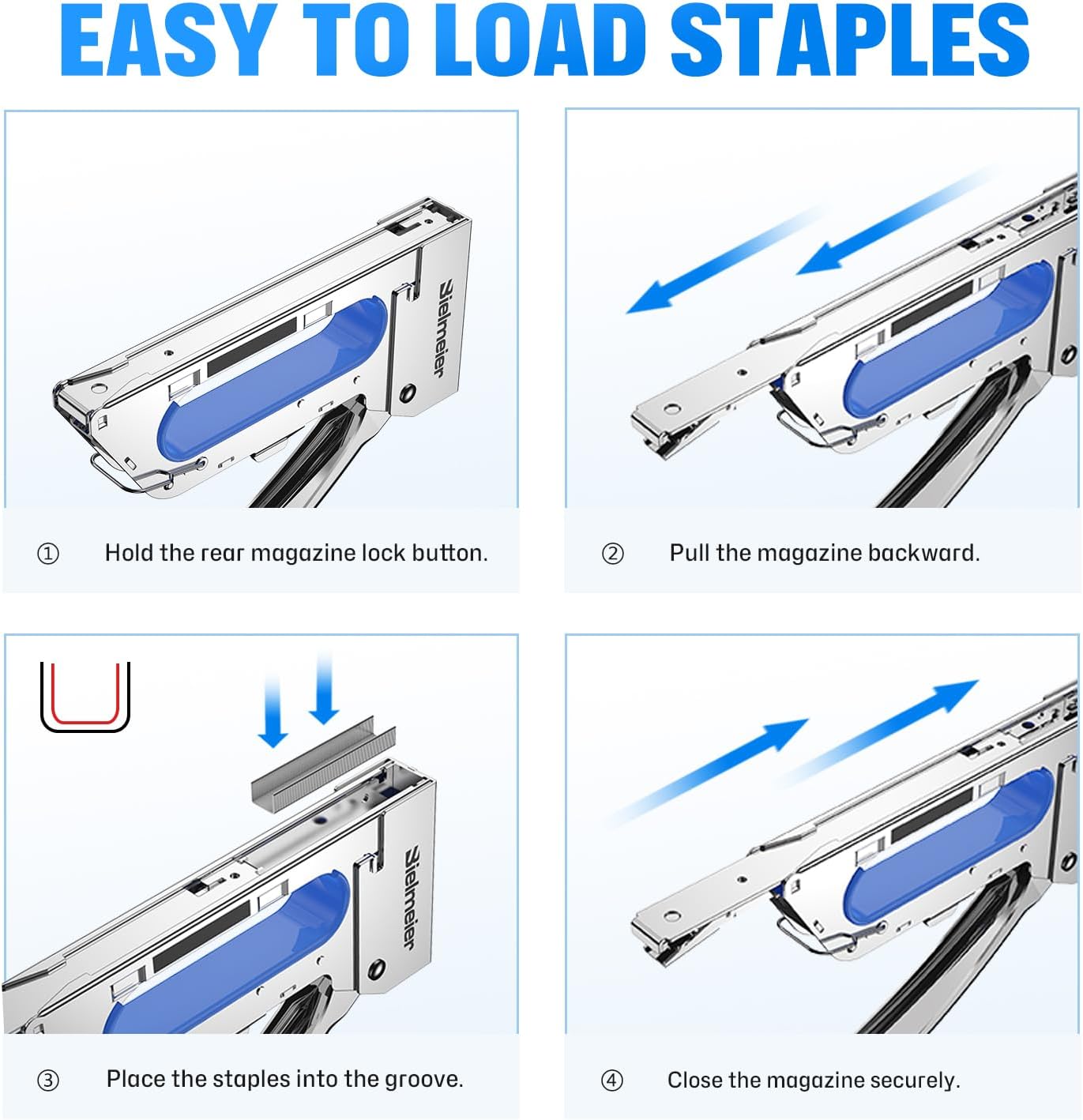 Staple Gun, Light Duty Stapler Kit with 4000 Pcs 5/16 Inch JT21 Staples, All Steel Tacker for General Repairs, Crafts, Upholstery, Decorating, DIY, Grey