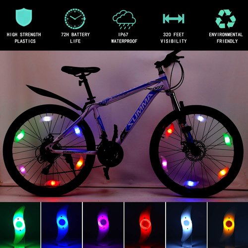 Bike Wheel Spoke Lights 6-Pack with Batteries Included, Kid Bicycle Accessories for Boys Girls with 3 Lighting Modes, Easy to Install Spoke Decorations