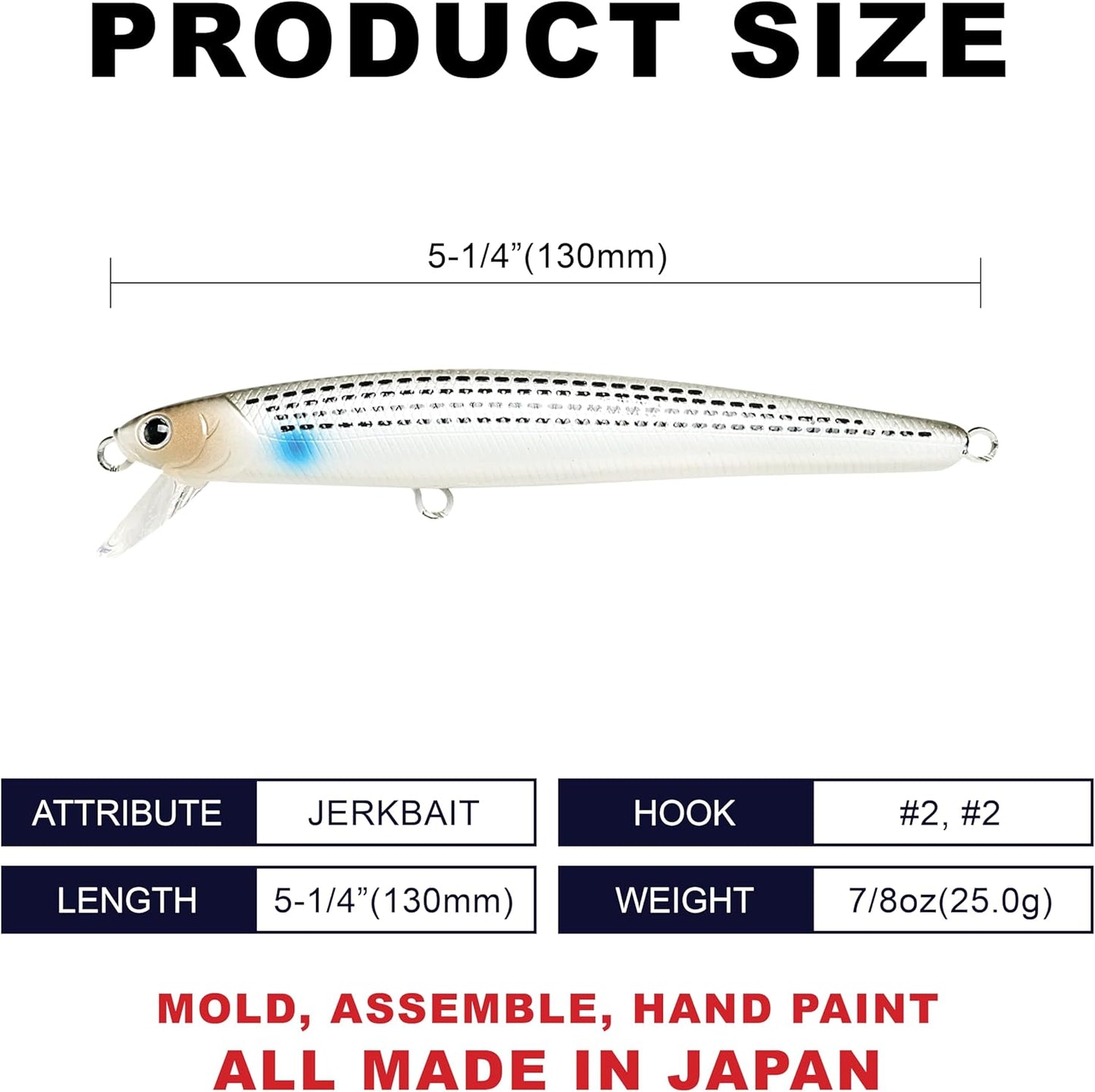 LUCKY CRAFT FlashMinnow 130MRS, Saltwater Surf Fishing Lures, Jerkbait, Halibut, Surf Perch, Calico Bass, White Seabass, Striped Bass, Sinking, Fishing Gear, Fishing Accessories, Fishing Tackle