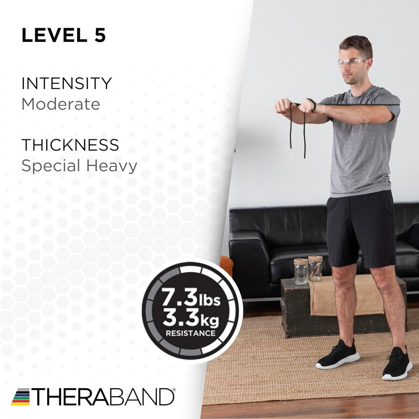 THERABAND Latex Resistance Tubing, Green, Heavy, Level 3, 25 ft Roll, Professional Grade for Upper and Lower Body Workouts, Cut-to-Length, Color-Coded Resistance Levels