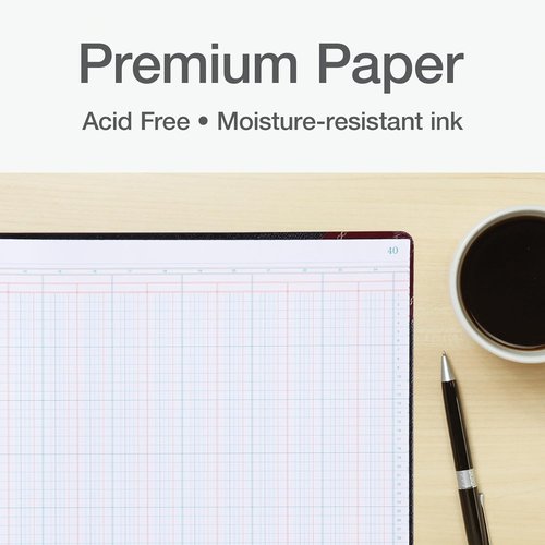 Boorum & Pease 25 Series Columnar Book, 24 Column, 150 Page, Black/Red (25-150-24)